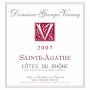 Georges Vernay Cotes du Rhone Sainte-Agathe 2007 Front Label
