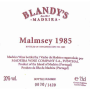 Blandy's Vintage Malmsey Madeira 1985 Front Label