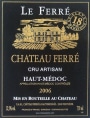 Chateau Ferre Le Ferre Artisan Cru 2006 Front Label