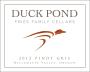 Duck Pond Willamette Valley Pinot Gris 2012 Front Label