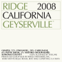 Ridge Geyserville (3 Liter Bottle) 2008 Front Label
