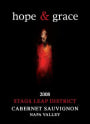 Hope & Grace Wines Stag's Leap District Cabernet Sauvignon 2008  Front Label