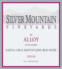Silver Mountain Alloy Red Wine 2010 Front Label
