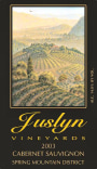 Juslyn Spring Mountain Cabernet Sauvignon 2003 Front Label