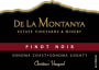 De La Montanya Winery Christines Vineyard Pinot Noir 2015 Front Label