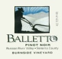 Balletto Winery Burnside Road Pinot Noir 2009 Front Label