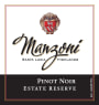 Manzoni Estate Reserve Pinot Noir 2014 Front Label