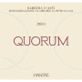 Quorum Barbera d'Asti 2001 Front Label