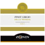 Zonin Pinot Grigio 2007 Front Label