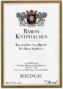 Baron zu Knyphausen Kiedricher Sandgrub Riesling Spatlese 2005 Front Label