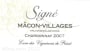 Vignerons des Terres Secretes Macon Villages Chardonnay 2007 Front Label