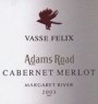 Vasse Felix Adams Road Cabernet Merlot 2003 Front Label