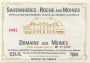 Domaine aux Moines Savennieres Roches aux Moines 1992 Front Label