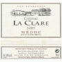 Chateau La Clare Medoc 2003 Front Label