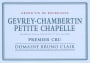 Bruno Clair Gevrey-Chambertin Petite Chapelle 2012 Front Label