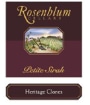 Rosenblum Cellars Heritage Clones Petite Sirah 2007 Front Label