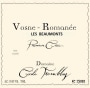 Domaine Cecile Tremblay Vosne-Romanee Les Beaumonts Premier Cru 2012 Front Label