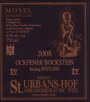 Nik Weis St. Urbans-Hof Ockfener Bockstein Spatlese 2008 Front Label