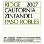 Ridge Paso Robles Zinfandel 2007 Front Label