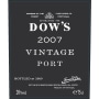 Dow's Vintage Port (375ML half-bottle) 2007 Front Label