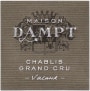 Daniel Dampt Chablis Grand Cru Valmur 2012 Front Label