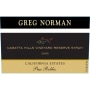 Greg Norman Estates Camatta Hills Vineyard Reserve Syrah 2005 Front Label