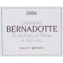 Chateau Bernadotte  2006 Front Label