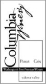 Columbia Winery Pinot Gris 1998 Front Label