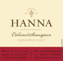 Hanna Alexander Valley Cabernet Sauvignon 2007 Front Label