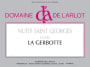 Domaine de l'Arlot Nuits Saint Georges Cuvee La Gerbotte Blanc 2012 Front Label