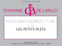Domaine de l'Arlot  Nuits Saint Georges Cuvee Les Petits Plets Premier Cru 2013 Front Label