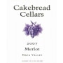 Cakebread Merlot 2007 Front Label