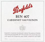 Penfolds Bin 407 Cabernet Sauvignon 1996 Front Label