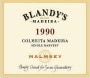 Blandy's Madeira Colheita Malmsey Single Harvest (500ML) 1990 Front Label