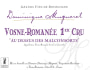 Domaine Dominique Mugneret Vosne-Romanee Au Dessus des Malconsorts Premier Cru 2011 Front Label