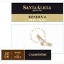 Santa Alicia Reserve Carmenere 2008 Front Label