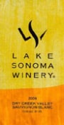 Lake Sonoma Winery Sauvignon Blanc 2009 Front Label