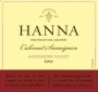 Hanna Cabernet Sauvignon 2007 Front Label