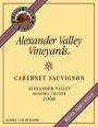 Alexander Valley Vineyards Cabernet Sauvignon 2008 Front Label
