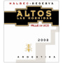 Altos Las Hormigas Reserva Malbec 2008 Front Label