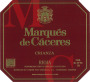 Marques de Caceres Rioja Crianza 2007 Front Label