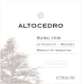 Altocedro Ano Cero Malbec 2009 Front Label