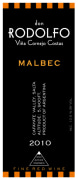 Don Rodolfo Malbec 2010 Front Label