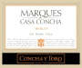 Concha y Toro Marques de Casa Concha Merlot 2009 Front Label