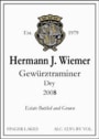 Hermann J. Wiemer Gewurztraminer 2008 Front Label