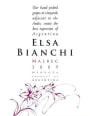 Elsa Bianchi Malbec 2010 Front Label