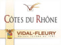 Vidal-Fleury Cotes du Rhone Rose 2009 Front Label
