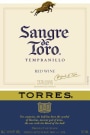 Torres Sangre de Toro Tempranillo 2008 Front Label