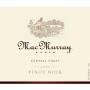 MacMurray Estate Vineyards Central Coast Pinot Noir 2009 Front Label