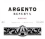 Argento Reserva Malbec 2009 Front Label